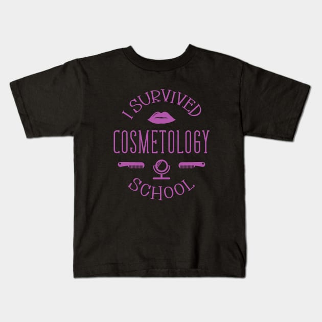 I survived cosmetology school Kids T-Shirt by Modern Medieval Design